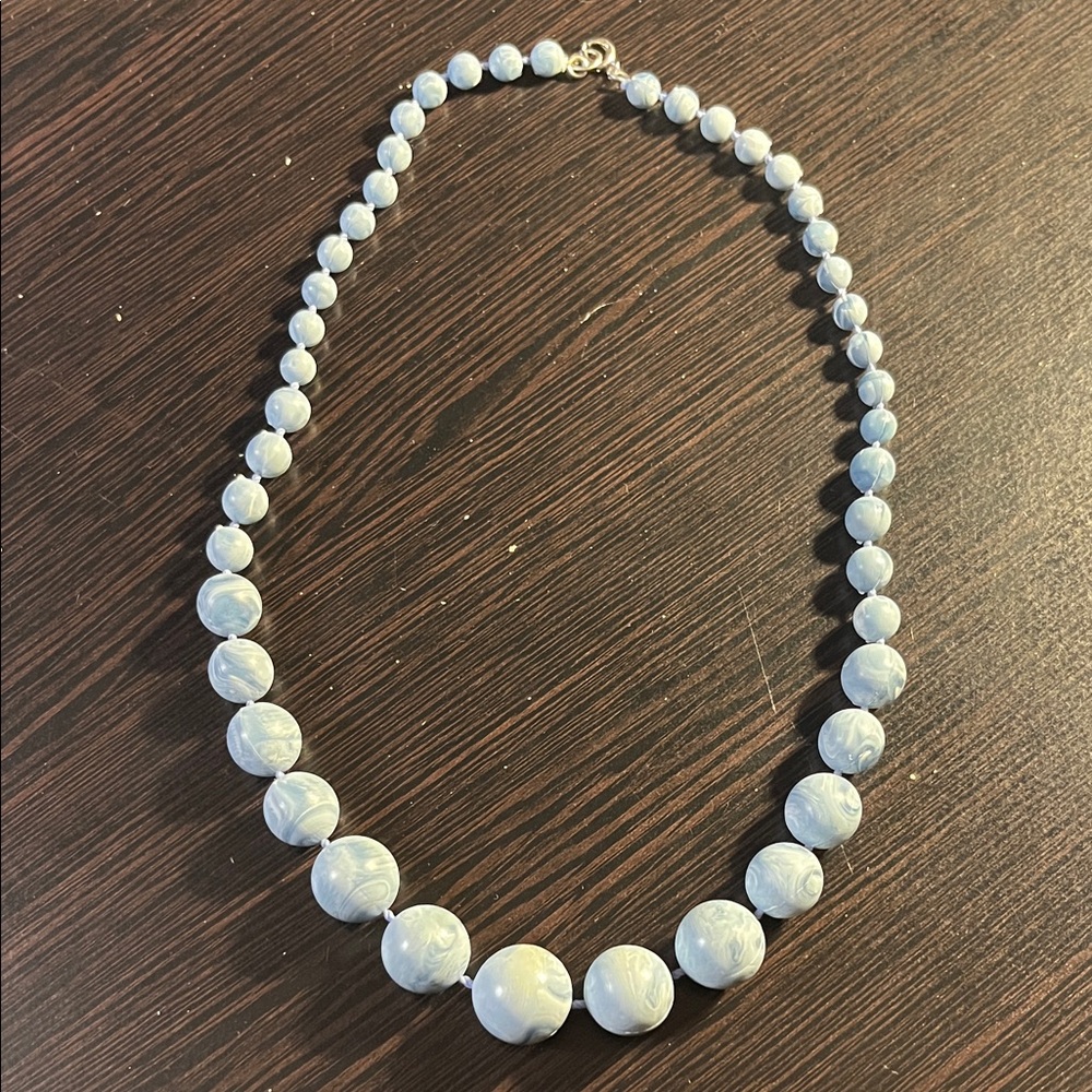 Elegant Blue Beaded Necklace